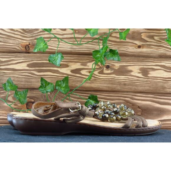 Clarks Size 9.5 M Brown Gladiator Leather Women Sandal Shoes - Picture 4 of 7